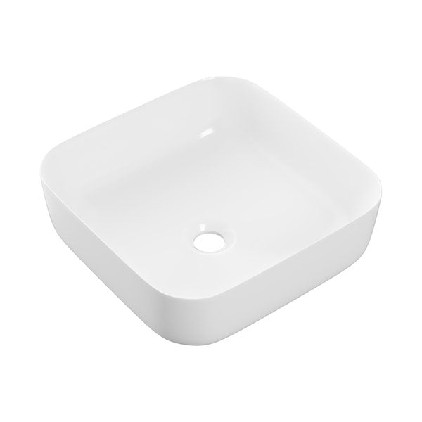 Gallery Matt White Square Washbowl & Waste 400mm