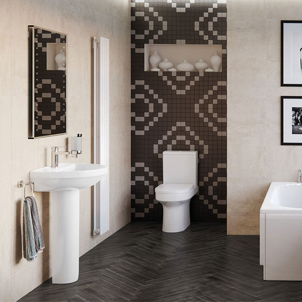 Hampton 1TH Basin & Full Pedestal 500 x 390mm