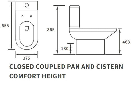 Tabo Cameo C/C Open Back Comfort Height WC 