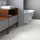 Carrara Hexagon Tile 17.5 x 20cm