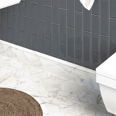 Carrara Hexagon Tile 17.5 x 20cm