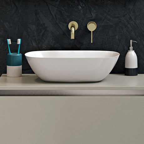 Hyde White Resin Washbowl 460 x 320mm (unit & tap not included)