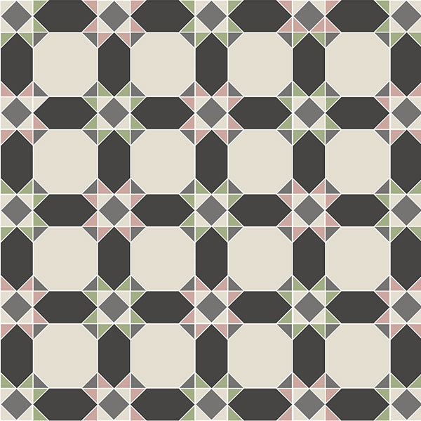 Inverlochy pattern Carnation Pink, Spring Green, Revival Grey, Dover White & Black