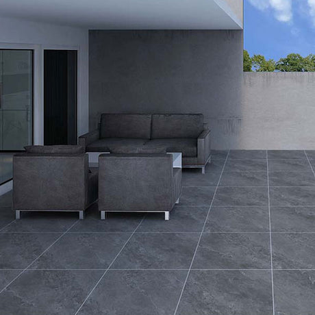 Jupiter Anthracite Rectified Outdoor Tiles 60 x 60cm