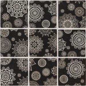 Kaleidoscope Black & White Glass Mosaic 29.7 x 29.7cm
