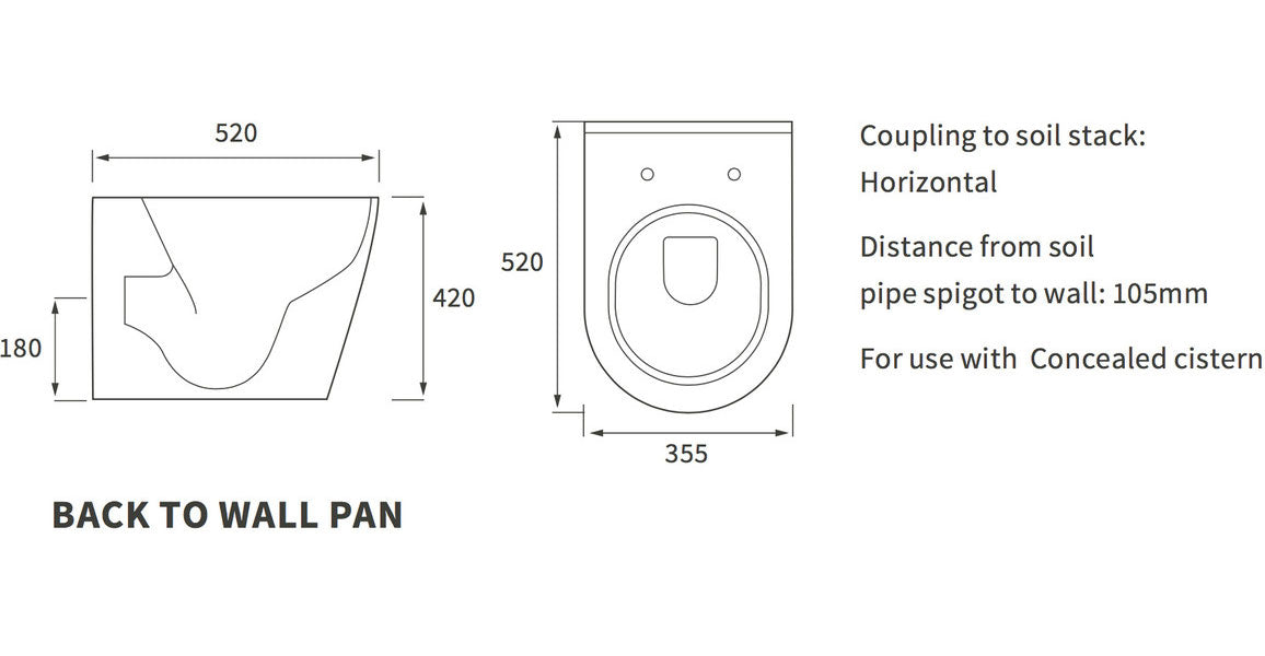 Kew Rimless Back To Wall WC & Soft Close Seat