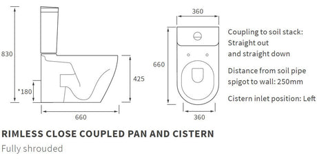 Kew Rimless C/C Fully Shrouded WC & Soft Close Seat