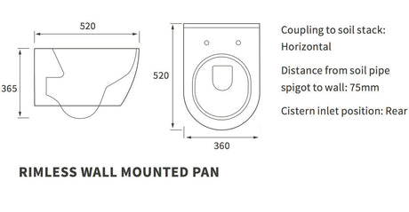 Kew Rimless Wall Hung WC & Soft Close Seat