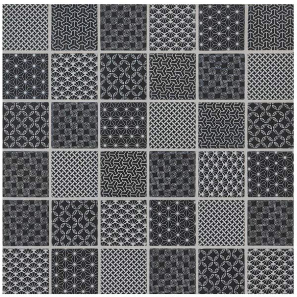 Kinetic Black Glass Mosaic 29.7 x 29.7cm
