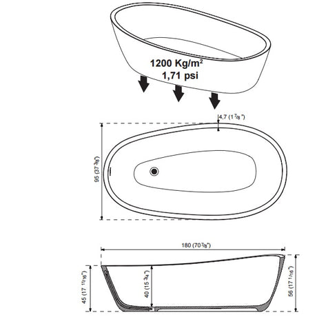 Porcelanosa Almond KRION Bathtub