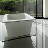 MODUL KRION White Bathtub with black steel frame