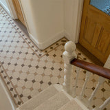 Nottingham 3 colour pattern with Clare border in White, Brown and Old London