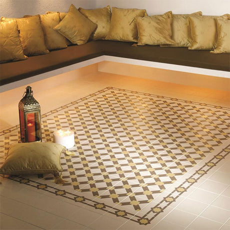 Odyssey Alhambra Summer Yellow and Regency Bath on White Tiles