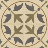 Odyssey Assyrian Dublin, Denim & Old London on White Tiles, pattern repeat