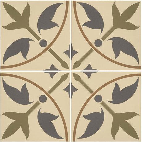 Odyssey Assyrian Dublin, Denim & Old London on White Tiles, pattern repeat