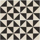 Odyssey Avignon Black on Dover White Tiles, pattern repeat