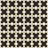 Odyssey Babylonian Black on Dover White Tile, pattern repeat