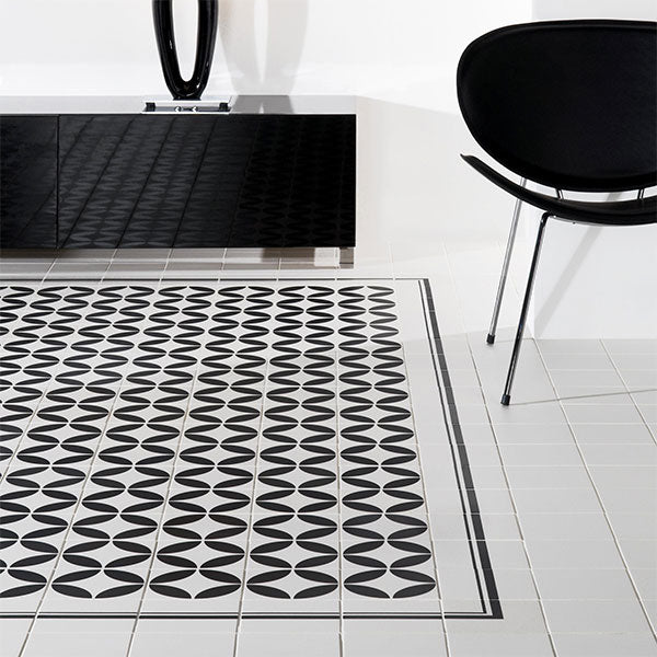 Odyssey Bavaria Black on Dover White Tiles