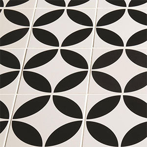 Odyssey Bavaria Black on Dover White Tiles