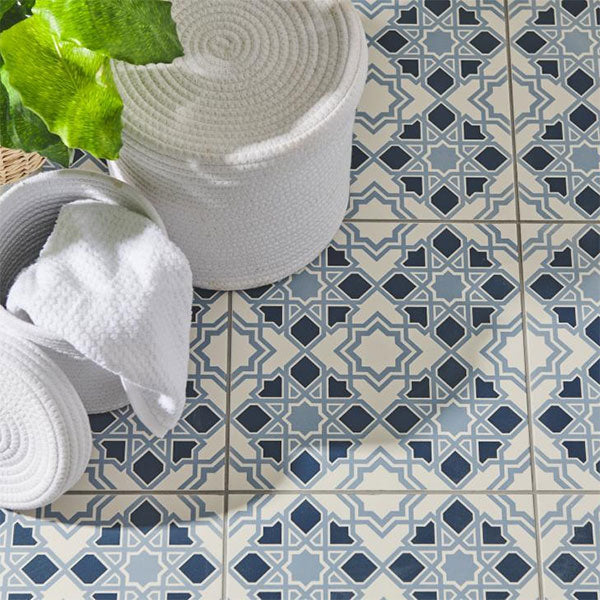 Odyssey Bolero Light/Dark Blue on Chalk Tiles