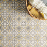 Odyssey Bolero Yellow/Stone on Chalk Tiles