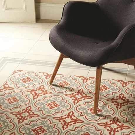 Odyssey Co-ordinating Plain White Tiles (with Odyssey Vogue Rose Tile)