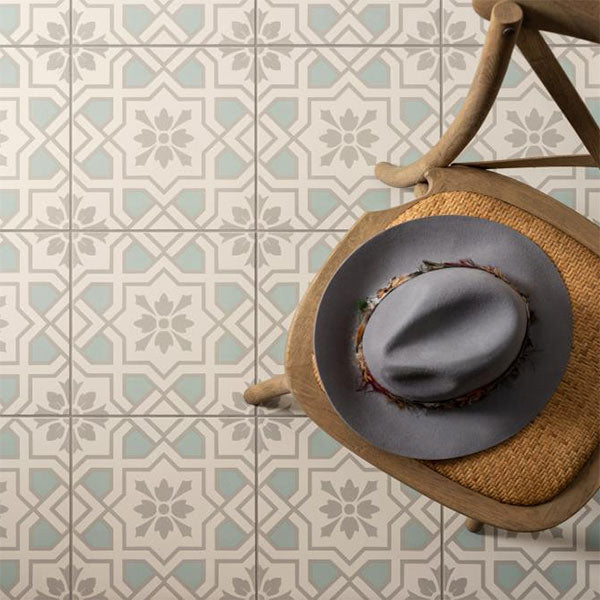 Odyssey Cotehele Teal on Chalk Tiles