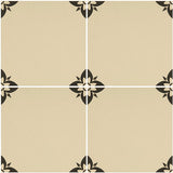 Odyssey Empire Black on White Tiles, pattern repeat