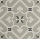 Odyssey Epoque White & Dark Grey on Grey 29.8 x 29.8cm