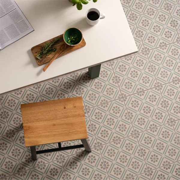 Odyssey Greenway Teal on Chalk Tiles