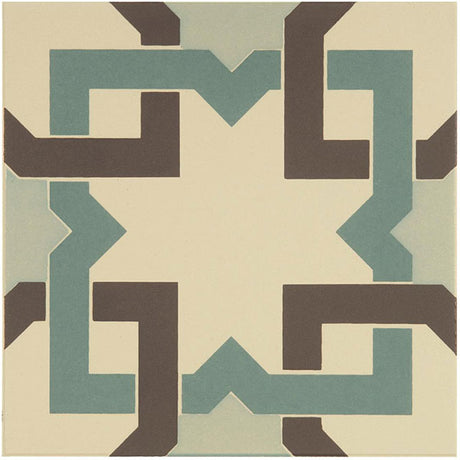 Odyssey Ottoman Light Jade, Dark Jade and Dark Grey on White Tile