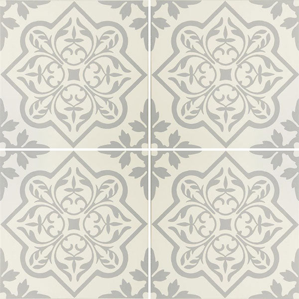 Odyssey Pentillie Light Grey on Chalk, pattern repeat