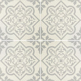 Odyssey Pentillie Light Grey on Chalk, pattern repeat