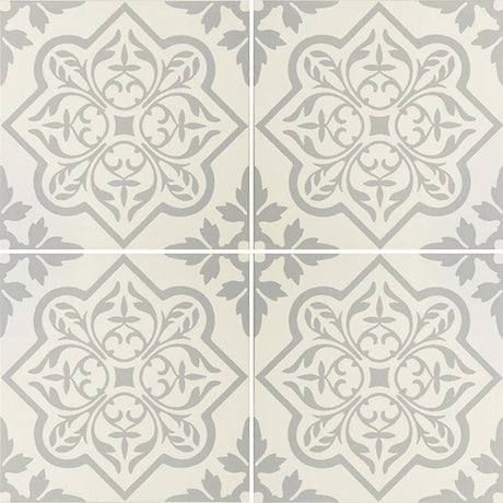 Odyssey Pentillie Light Grey on Chalk, pattern repeat