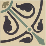 Odyssey Phoenician Dublin, Dark Blue and Dark Jade on White Tile