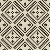 Odyssey Pompeii Black on Dover White Tiles, repeat pattern