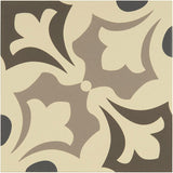 Odyssey Rococo Light Blue, Light Grey and Dark Grey on White Tile