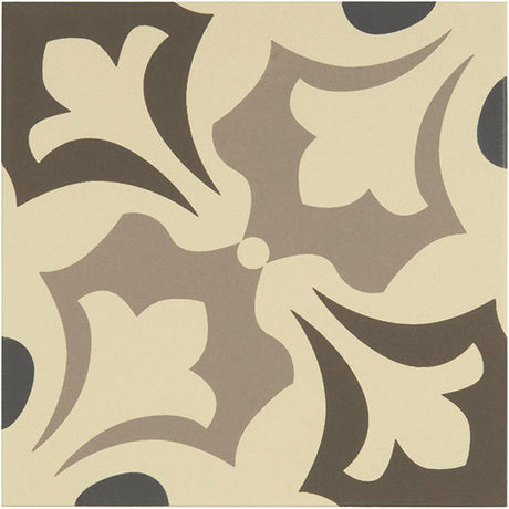 Odyssey Rococo Light Blue, Light Grey and Dark Grey on White Tile