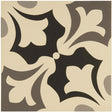 Odyssey Rococo Light Grey, Dark Grey and Black on White Tile