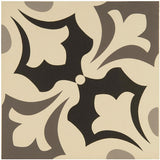 Odyssey Rococo Light Grey, Dark Grey and Black on White Tile