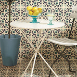 Odyssey Romanesque Dark Blue and Dark Jade on White Tiles