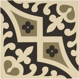 Odyssey Romanesque Dublin and Black on White Tile