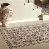 Odyssey Romanesque Light Blue, Light Grey and Dark Grey on Dover White Tiles