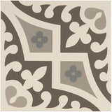 Odyssey Romanesque Light Blue, Light Grey and Dark Grey on Dover White Tile