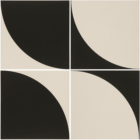 Odyssey Tao 2 Black on Dover White Tiles x 2, Tao 1 Black on Dover White Tiles x 2