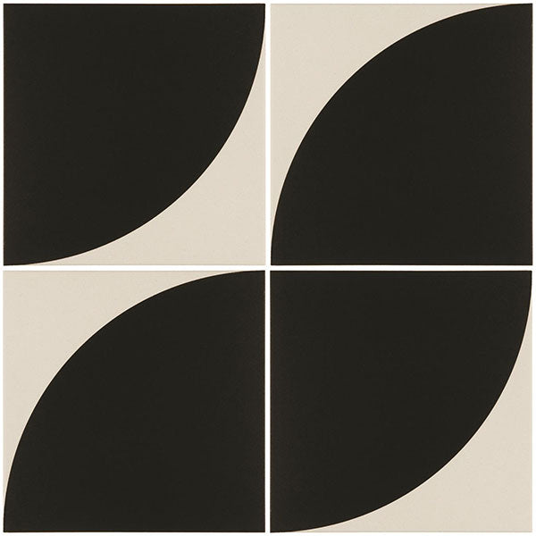 Odyssey Tao 1 Black on Dover White x 4 Tiles