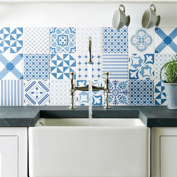 Blue Tapestry Collection, 12 Tile Set 