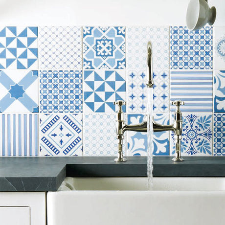 Blue Tapestry Collection, 12 Tile Set