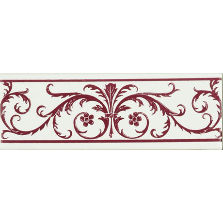 Original Style Acanthus Burgundy Border Tile
