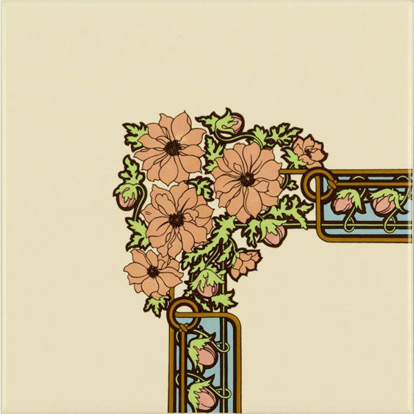 Original Style Alphonse Mucha Evening Reverie Corner Tile